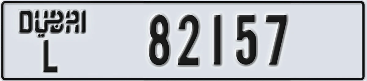 UAE License Plate Dubai L 82157