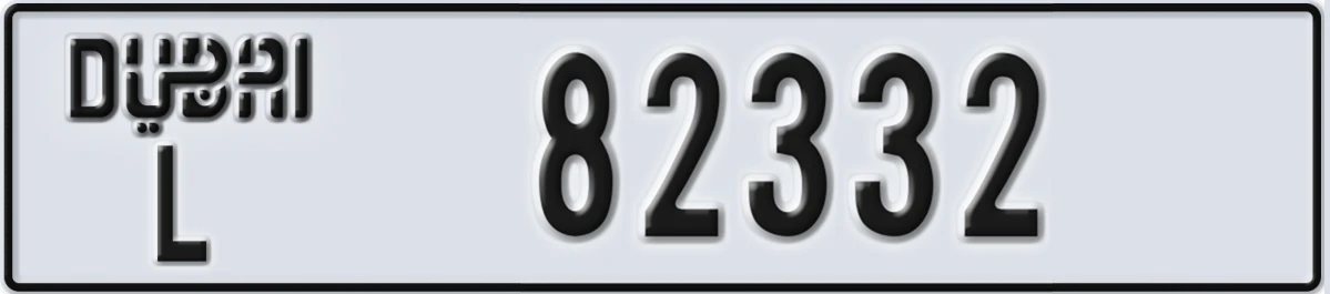 UAE License Plate Dubai L 82332