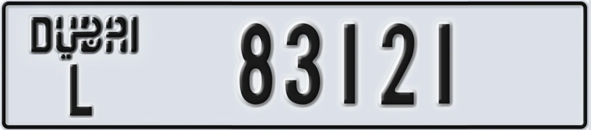 UAE License Plate Dubai L 83121