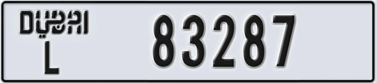 UAE License Plate Dubai L 83287