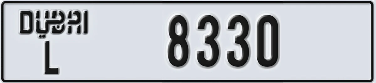UAE License Plate Dubai L 8330