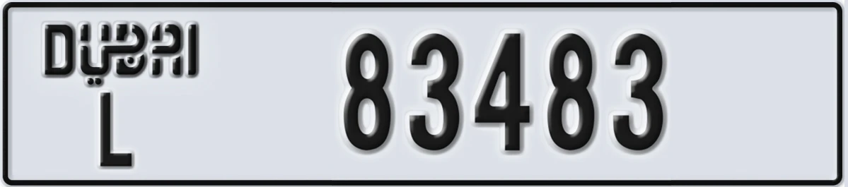 UAE License Plate Dubai L 83483
