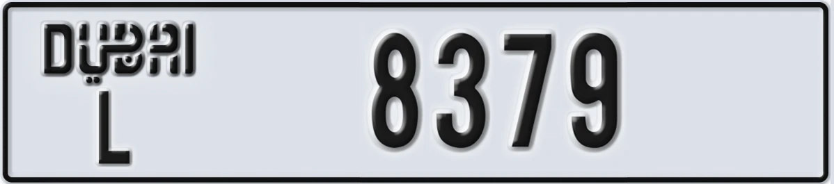 UAE License Plate Dubai L 8379