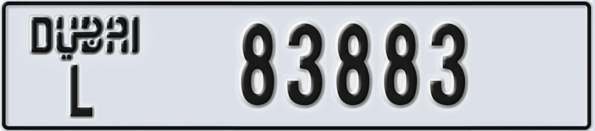 UAE License Plate Dubai L 83883