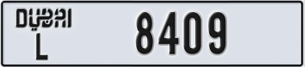 UAE License Plate Dubai L 8409