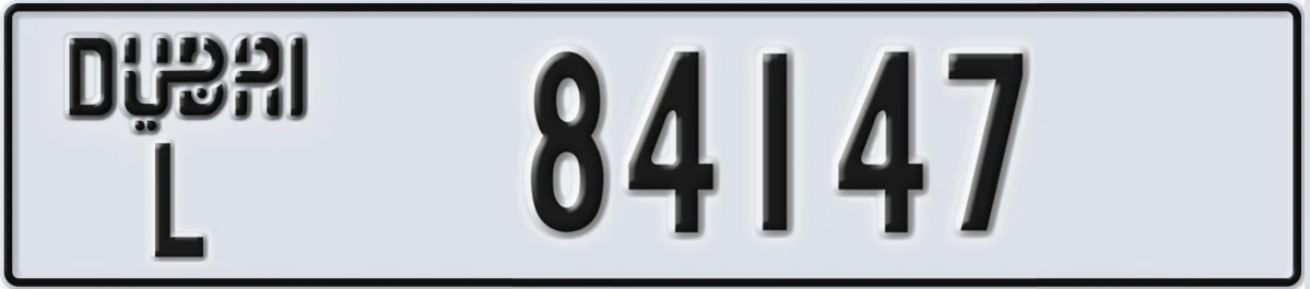 UAE License Plate Dubai L 84147