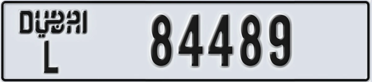 UAE License Plate Dubai L 84489