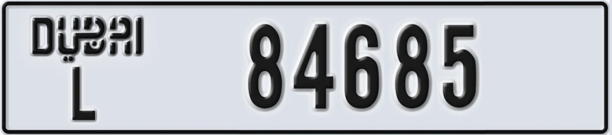 UAE License Plate Dubai L 84685