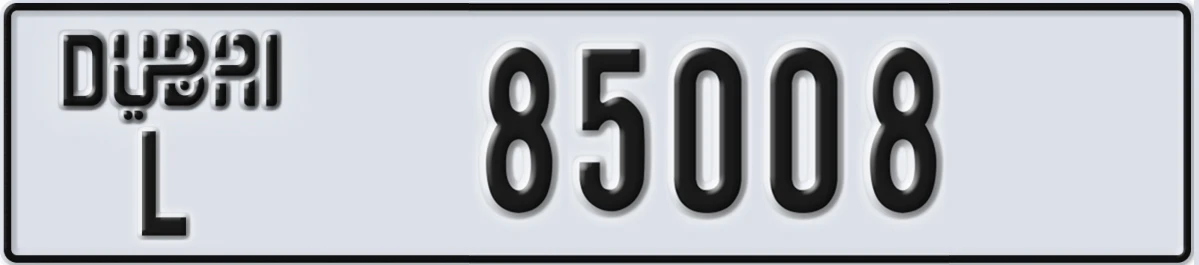UAE License Plate Dubai L 85008