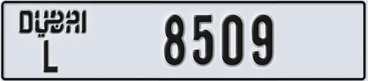 UAE License Plate Dubai L 8509