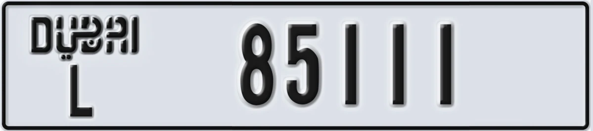 UAE License Plate Dubai L 85111