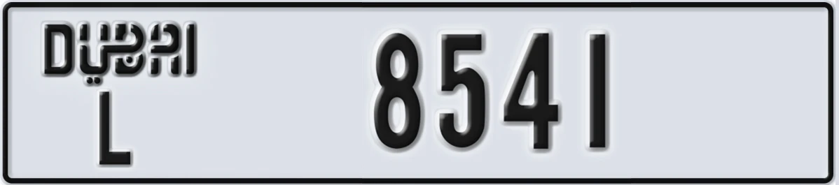 UAE License Plate Dubai L 8541