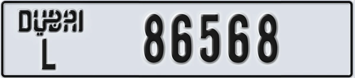 UAE License Plate Dubai L 86568