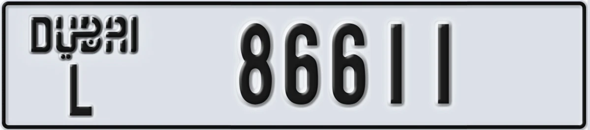UAE License Plate Dubai L 86611