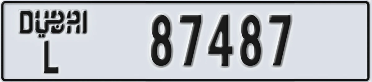UAE License Plate Dubai L 87487