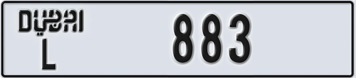 UAE License Plate Dubai L 883