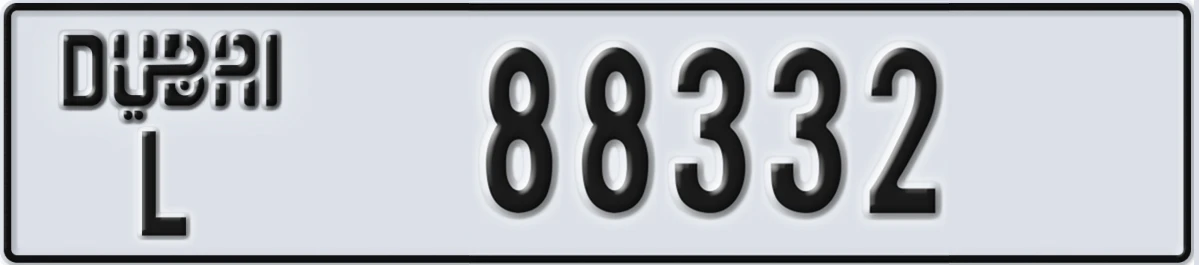 UAE License Plate Dubai L 88332