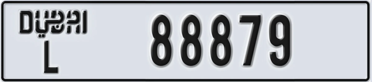 UAE License Plate Dubai L 88879