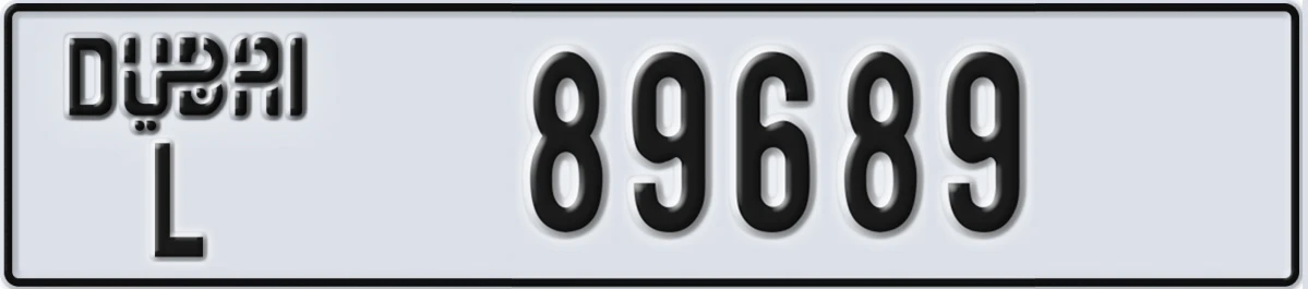 UAE License Plate Dubai L 89689