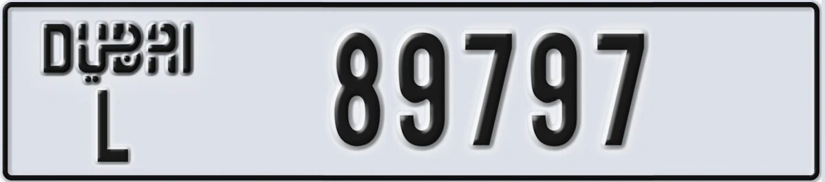UAE License Plate Dubai L 89797