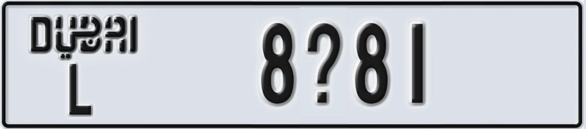 UAE License Plate Dubai L 8X81