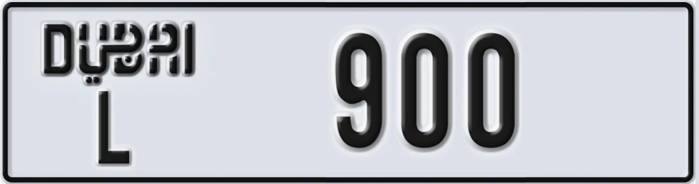 UAE License Plate Dubai L 90X0X