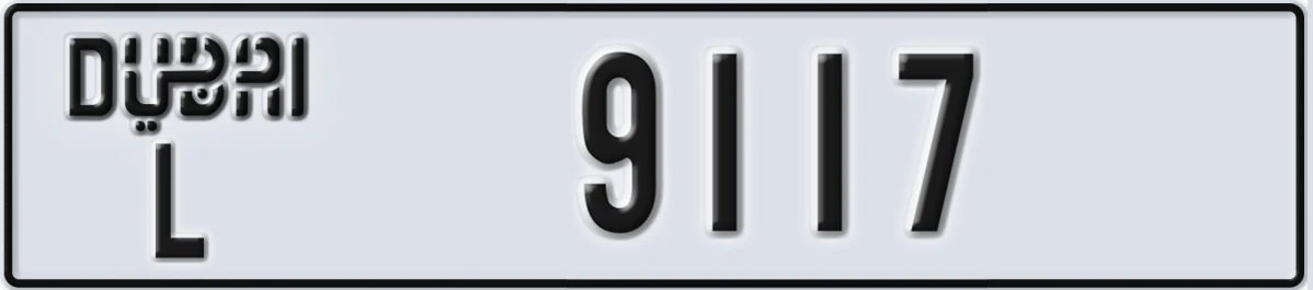 UAE License Plate Dubai L 9117