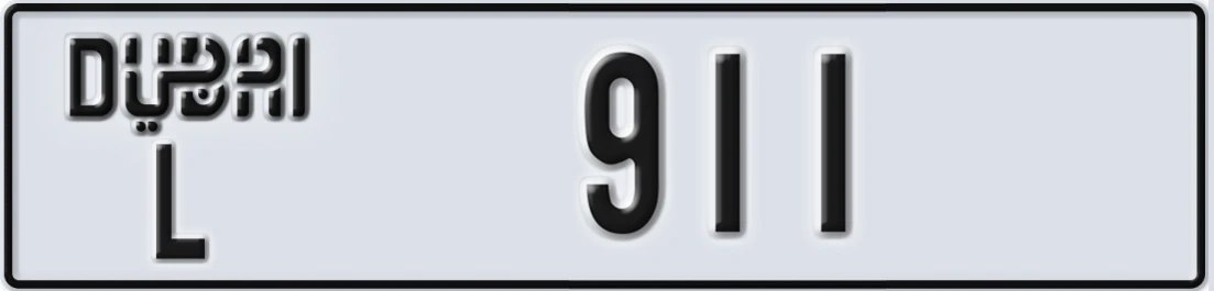 UAE License Plate Dubai L 911Y