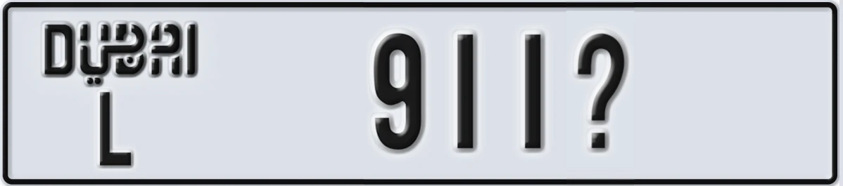 UAE License Plate Dubai L 911Y