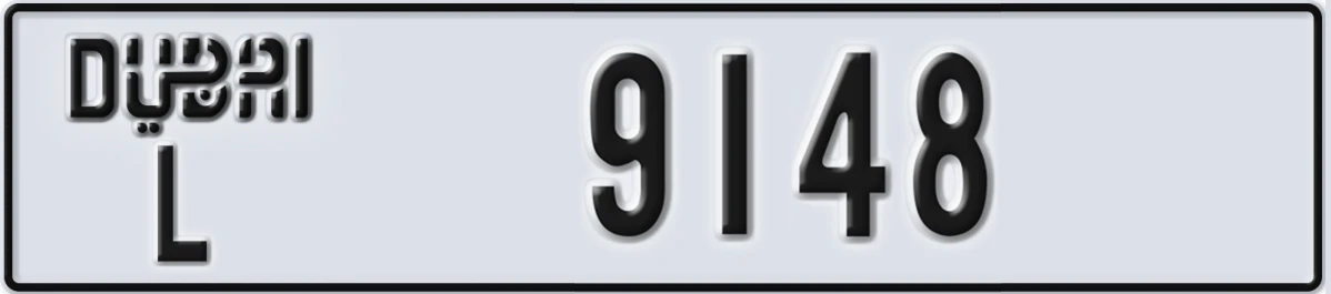 UAE License Plate Dubai L 9148