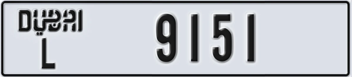 UAE License Plate Dubai L 9151