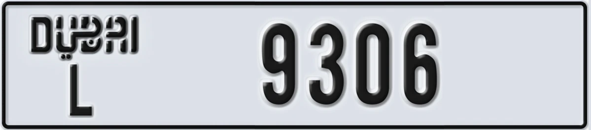 UAE License Plate Dubai L 9306
