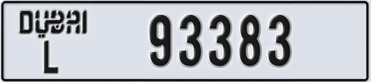 UAE License Plate Dubai L 93383