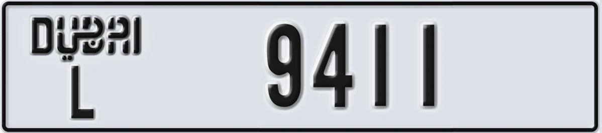 UAE License Plate Dubai L 9411