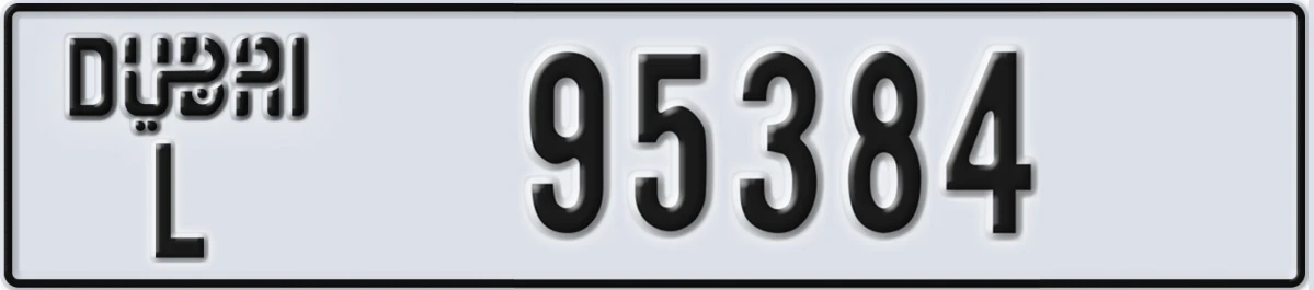 UAE License Plate Dubai L 95384