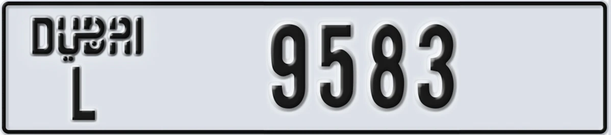 UAE License Plate Dubai L 9583