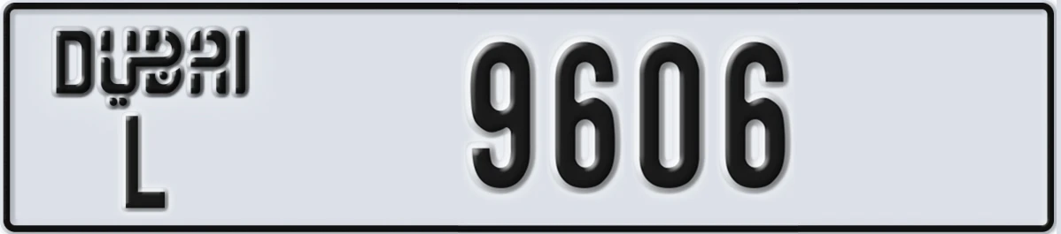 UAE License Plate Dubai L 9606