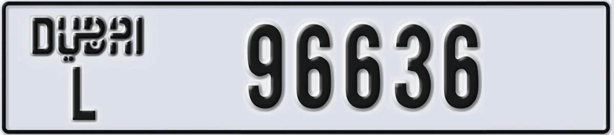 UAE License Plate Dubai L 96636