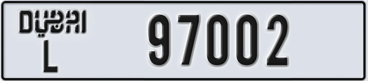 UAE License Plate Dubai L 97002