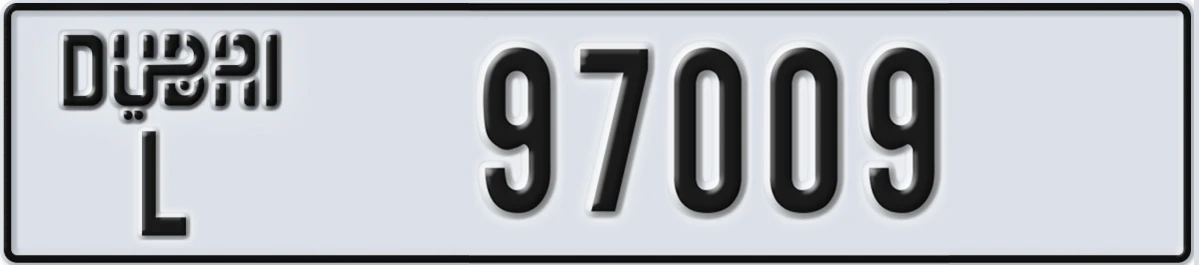 UAE License Plate Dubai L 97009