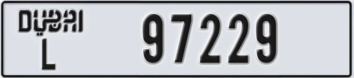UAE License Plate Dubai L 97229