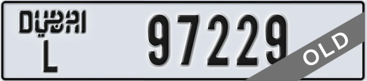UAE License Plate Dubai L 97229