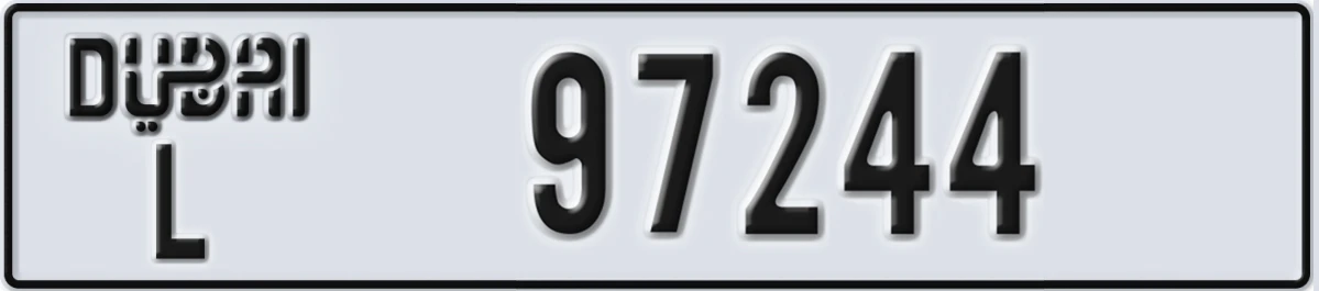 UAE License Plate Dubai L 97244