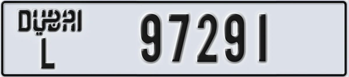 UAE License Plate Dubai L 97291