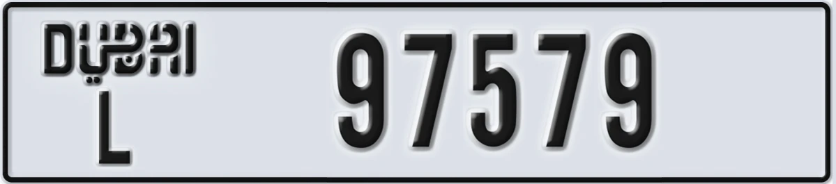 UAE License Plate Dubai L 97579