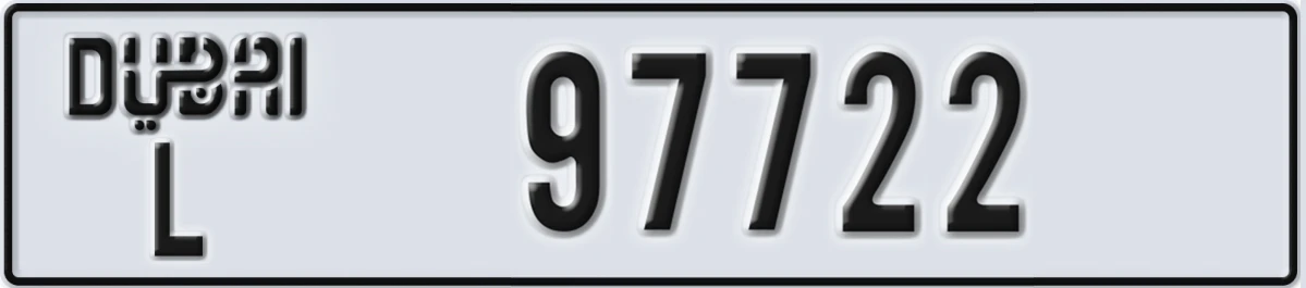 UAE License Plate Dubai L 97722