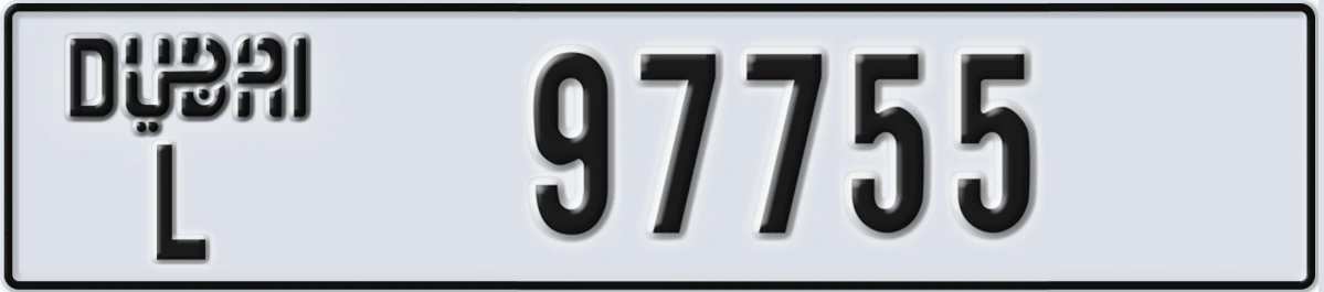 UAE License Plate Dubai L 97755