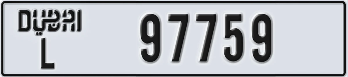 UAE License Plate Dubai L 97759