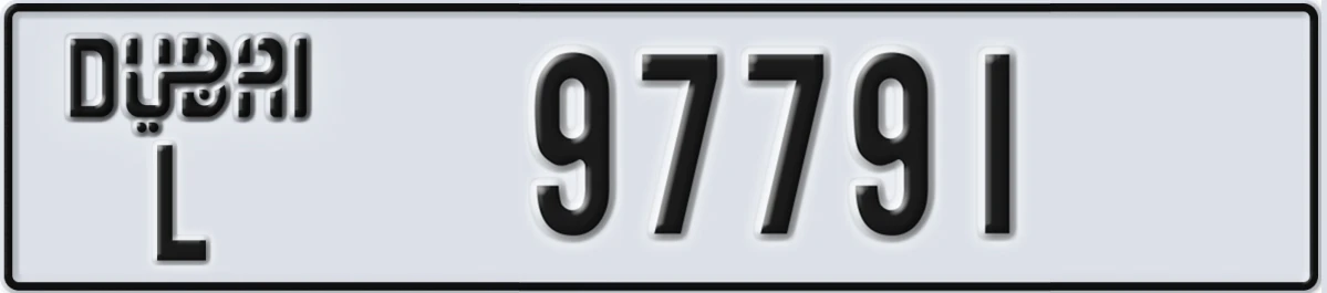 UAE License Plate Dubai L 97791