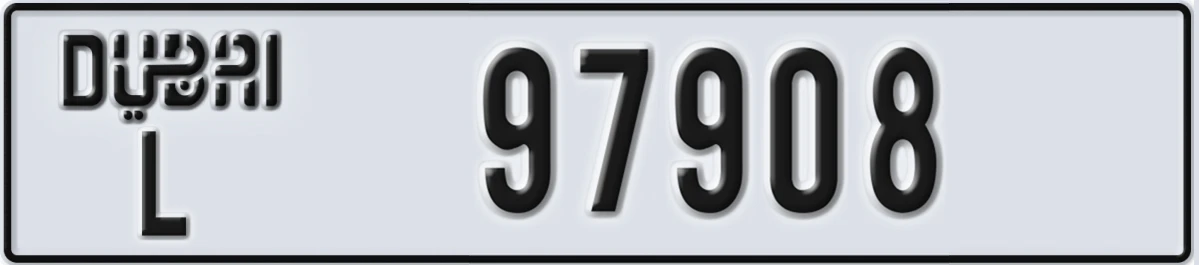 UAE License Plate Dubai L 97908